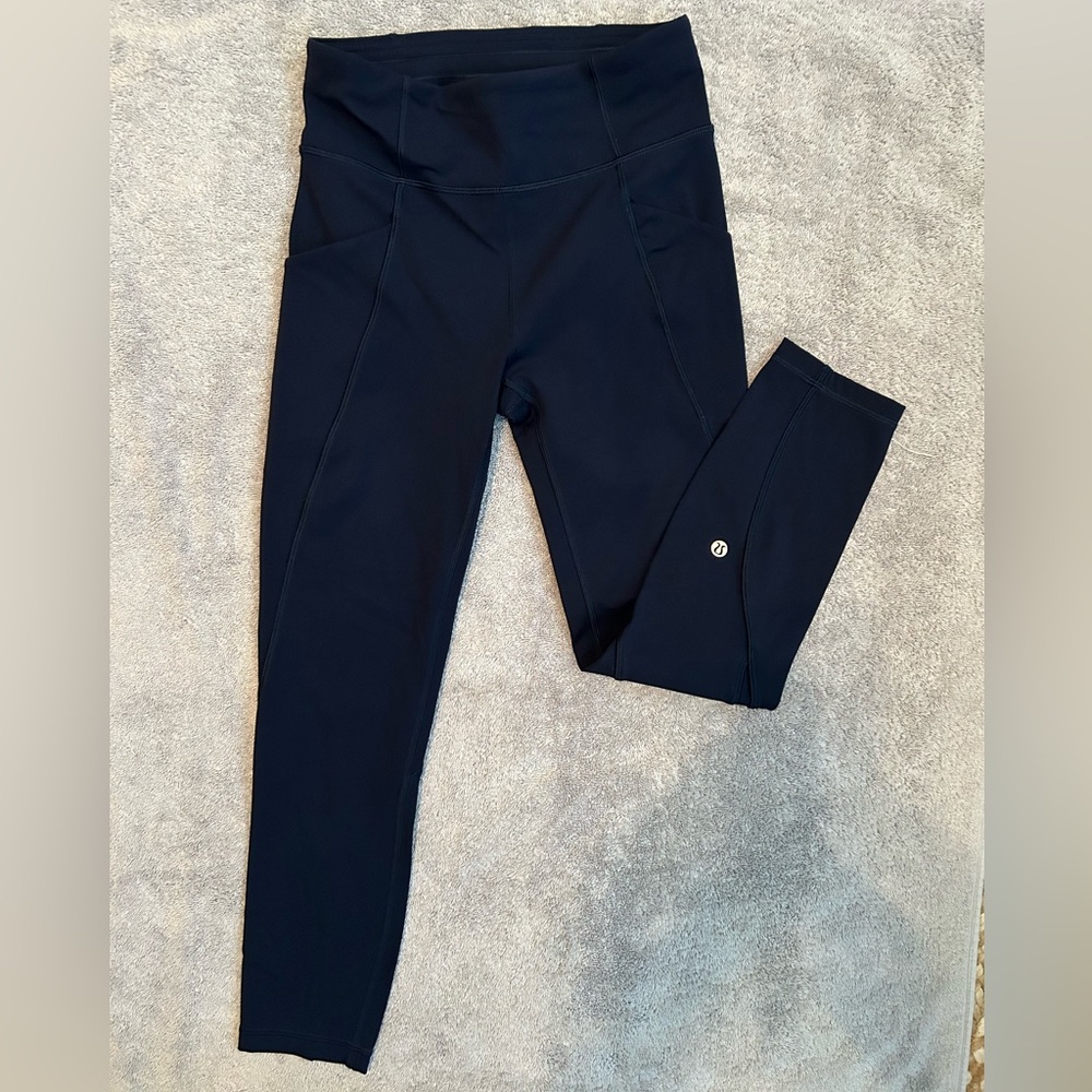 Lululemon True Navy Time To Sweat Crop Leggings 23”